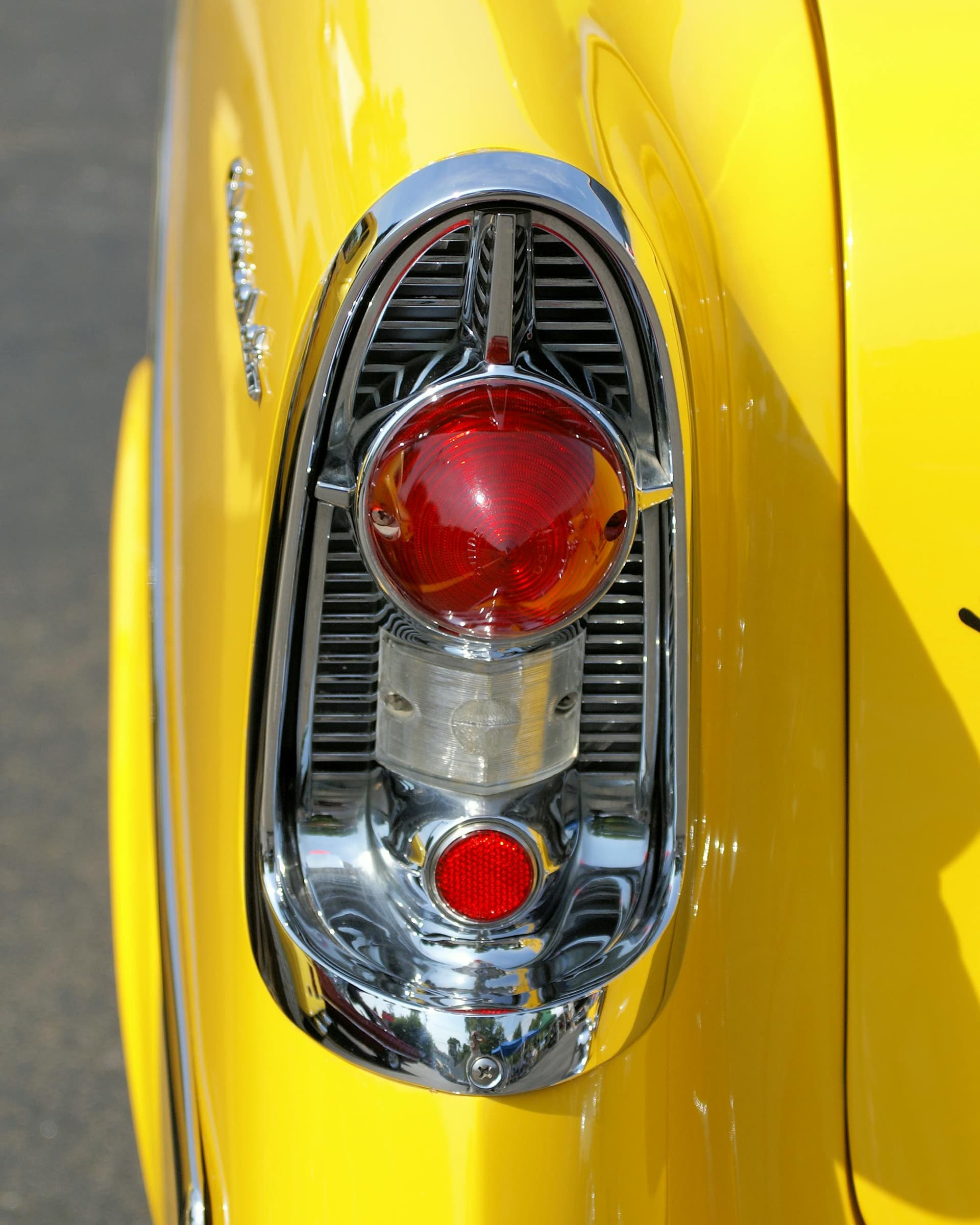 "Red & Chrome" A Classic Tail Light in Sunburst Yellow